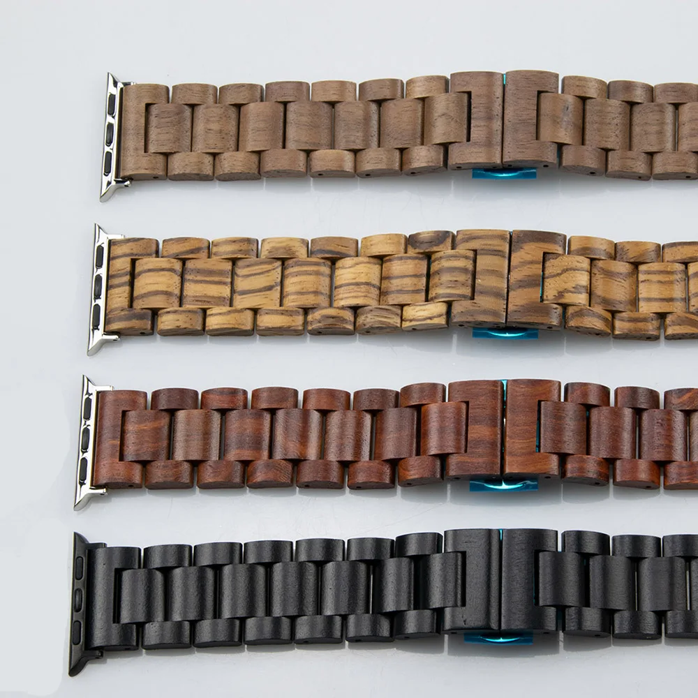 

High Quality Sandalwood Strap For Apple Watch Ultra 49mm Band 42mm 44mm 45mm 38 40mm 41mm Butterfly Buckle Business Band SE 7 8