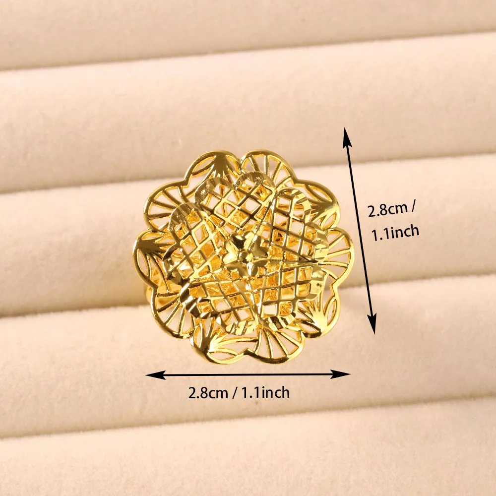 خاتم مجوف منحوت 5A، خاتم منقوش عتيق عصري ورائع، مناسب لإعطاء الهدايا للصديقات أثناء المهرجانات