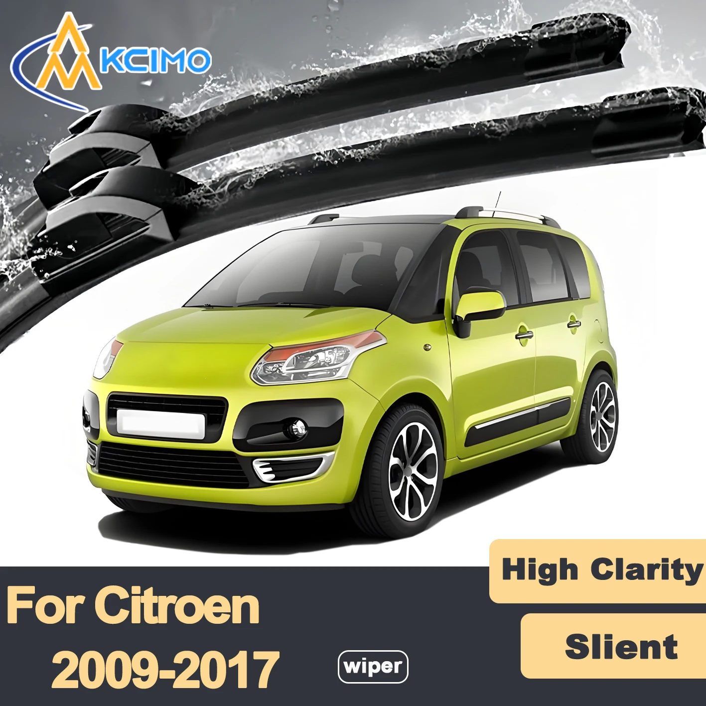 

Premium Rubber Durable Silent Windshield Wiper Blades 2pcs for Citroen C3 Picasso 2009-2017 Front Wiper Blades Set
