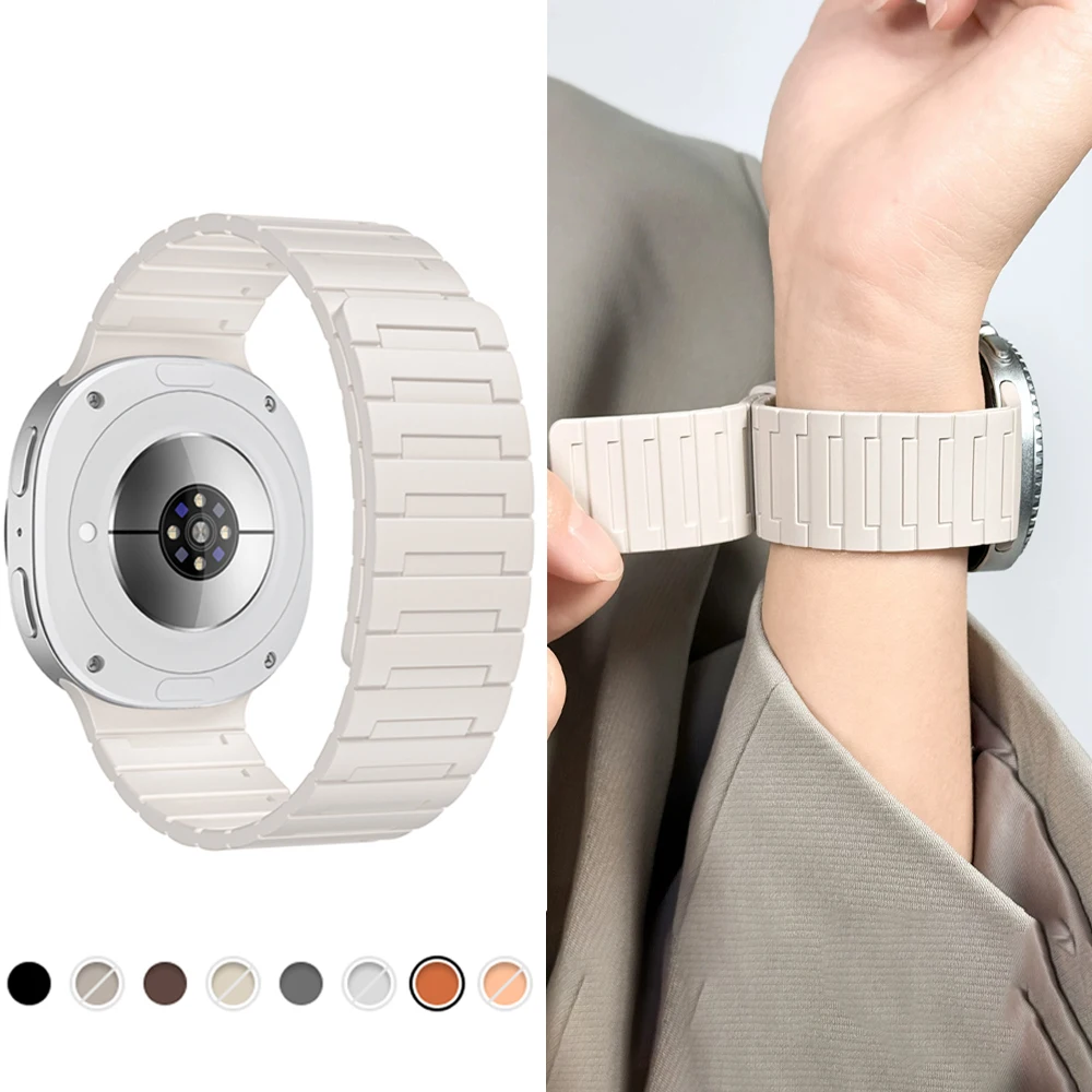 Magnetic Band for Samsung Galaxy Watch 8 9 40mm 44mm 8 Clasic 46mm Silicone Bracelet Correa Wristband Galaxy Watch Accessories