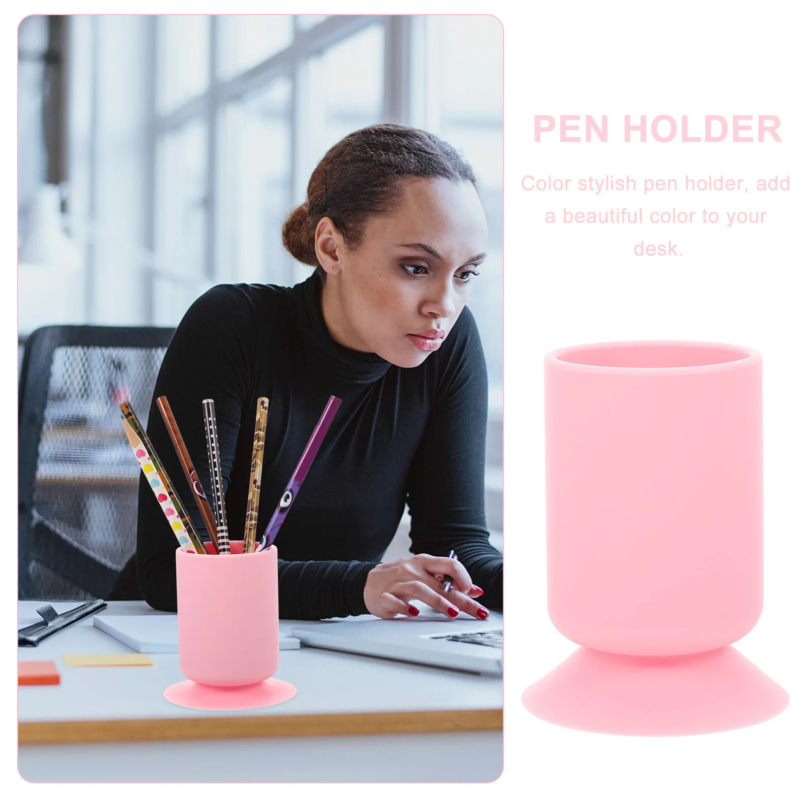 Silicone Brush Holder with Strong Suction Desk Organizer for Makeup Brushes Grooming Tools and Pens