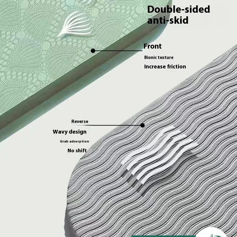 TINSOL سجادة يوجا قابلة للطي صديقة للبيئة Tpe قابلة للطي للسفر واللياقة البدنية ممارسة مزدوجة الجوانب مانعة للانزلاق للبيلاتيس والتدريبات الأرضية