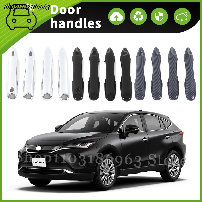 

For Toyota Harrier 2022-2024 Gloss Black Chrome Car Door Handle Cover Trim Styling Accessories Car Stickers Auto Accessories