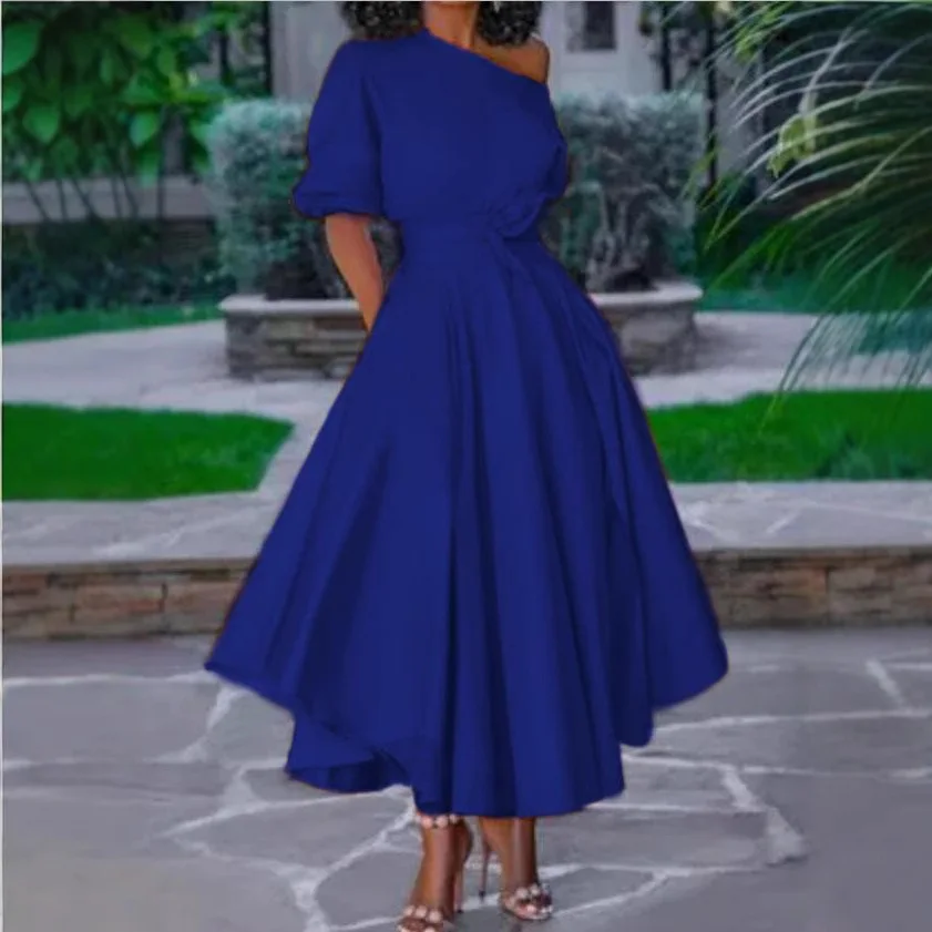 

Женское модное вечернее платье для взрослых по индивидуальному заказу, повседневное платье с одним плечевым ремнем на талии, платье средней длины, костюм для вечеринки