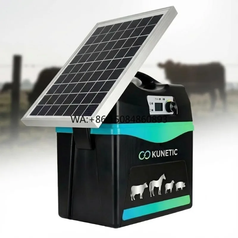 

12 Joule 12KV High Voltage Solar Electric Fence Energizer Pulse Charger AC/DC Power for Livestock Horse Cattle Farm Security