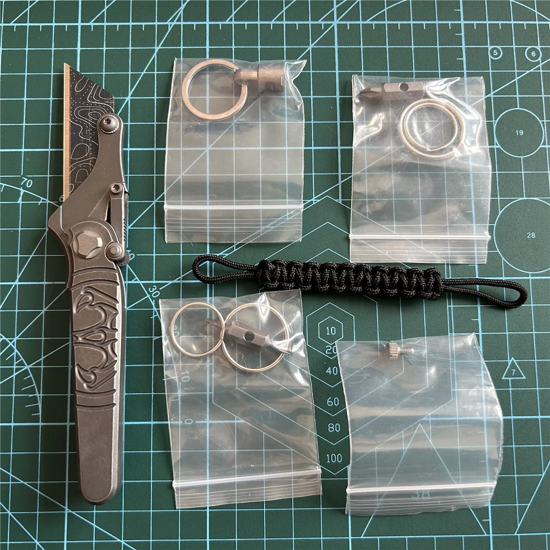 

1 шт., EDC, складной нож с ручкой из титанового сплава, полый нож для резки бумаги, художественный нож для резки, универсальный нож