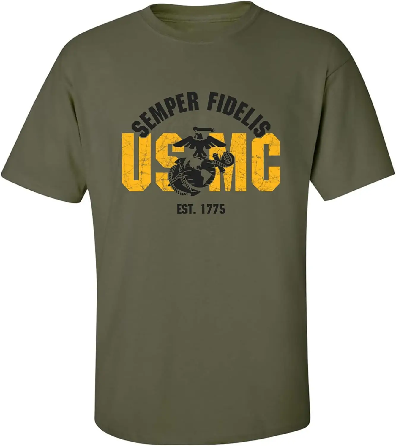 

zerogravitee USMC Semper Fidelis Est. 1775 Adult Short Sleeve T-shirt Men's A1and women's T-shirts