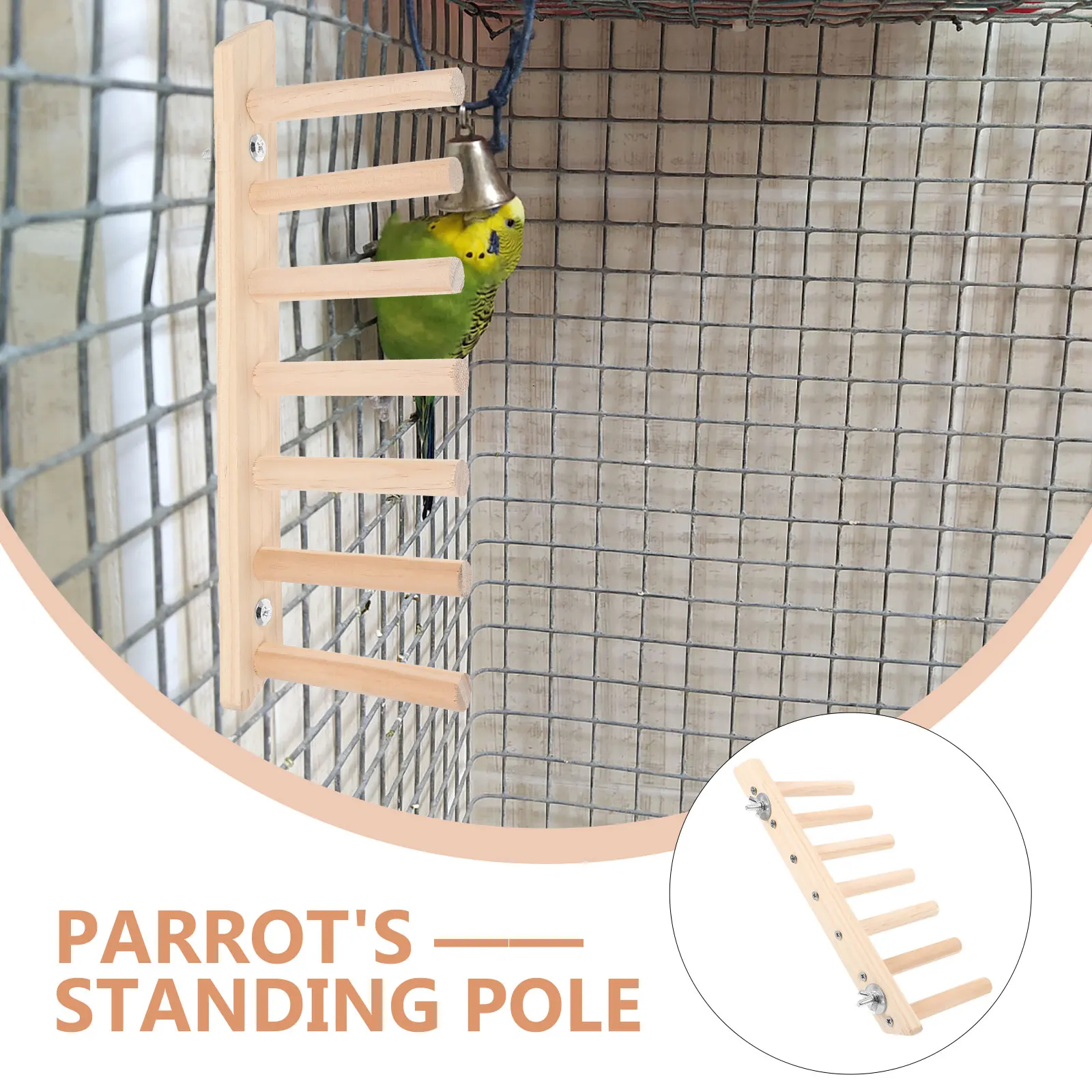 

Wooden Perch Durable Natural Climbing Ladder Exercise Stand Play Multiple Sizes Pet Accessories Cage Budgie Perches Cockatiel