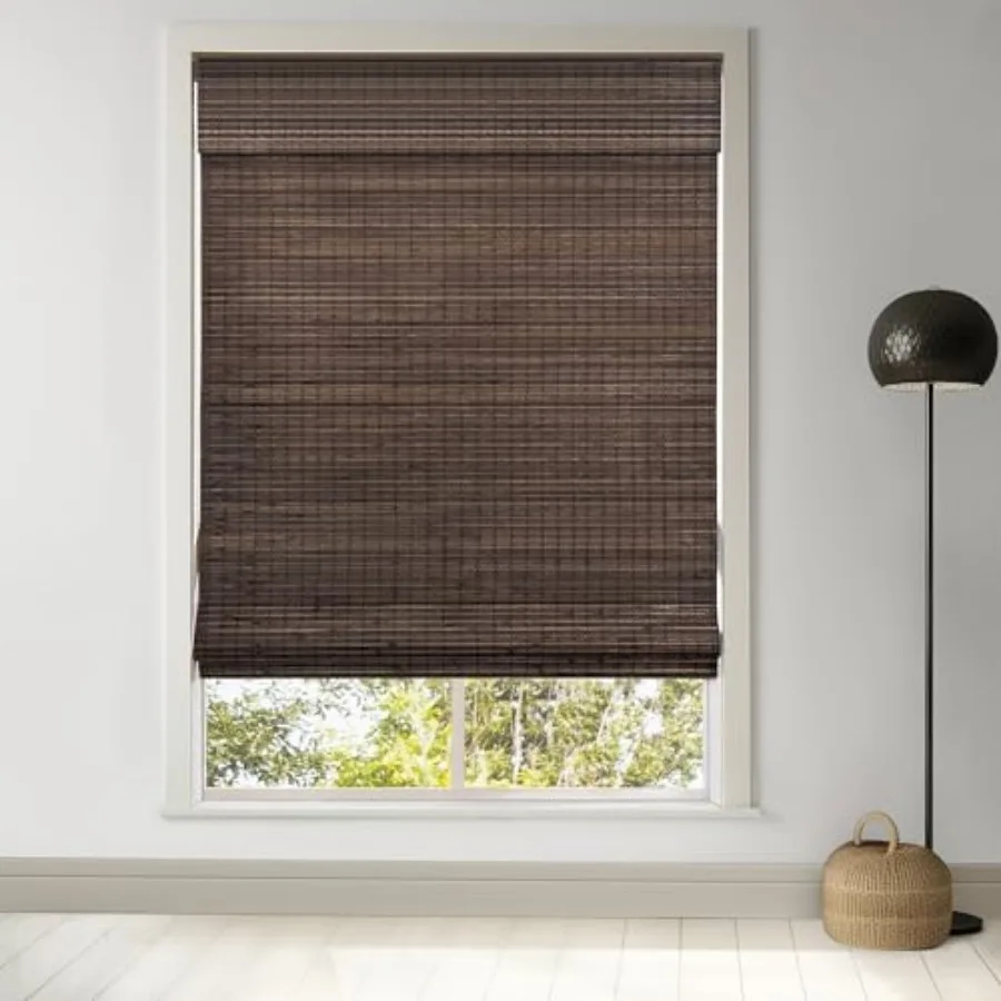 

Cordless Bamboo Roman Shades, Privacy Blinds for Interior Windows, Room Darkening Roll Up Bamboo Blinds for Home and Patio, 22.