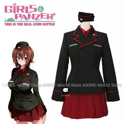 Anime GIRLS und PANZER Maho Nishizumi Black suit Cosplay Costume Carnaval Halloween Christmas Costume