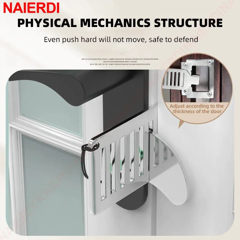 NAIERDI Serratura portatile in acciaio inossidabile Serratura antifurto Sicurezza resistente per casa, hotel, appartamento, dormitorio universitario e viaggi