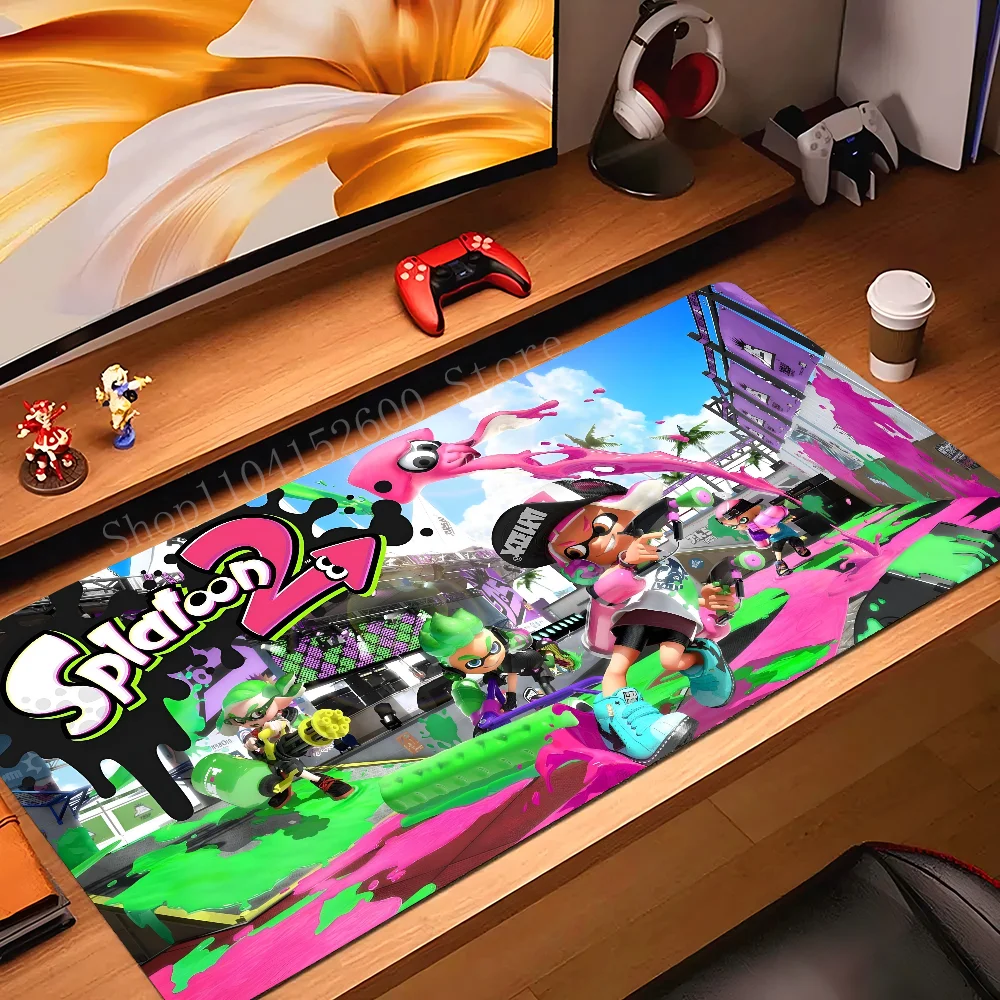 S-Splatoons Cartoon Mousepad Mouse Mat Desk Mat With Pad Gaming Accessories Prime Gaming XXL Keyboard Pad