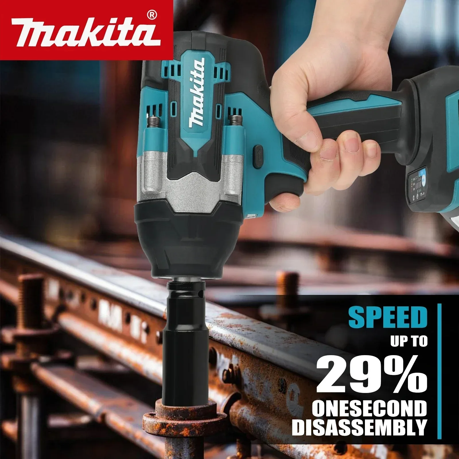 Makita DTW700 18V Brushless 1/2 Inch Impact Wrench 1000N·m Nut Busting 4 Speed Auto Stop for Auto and Heavy Repair