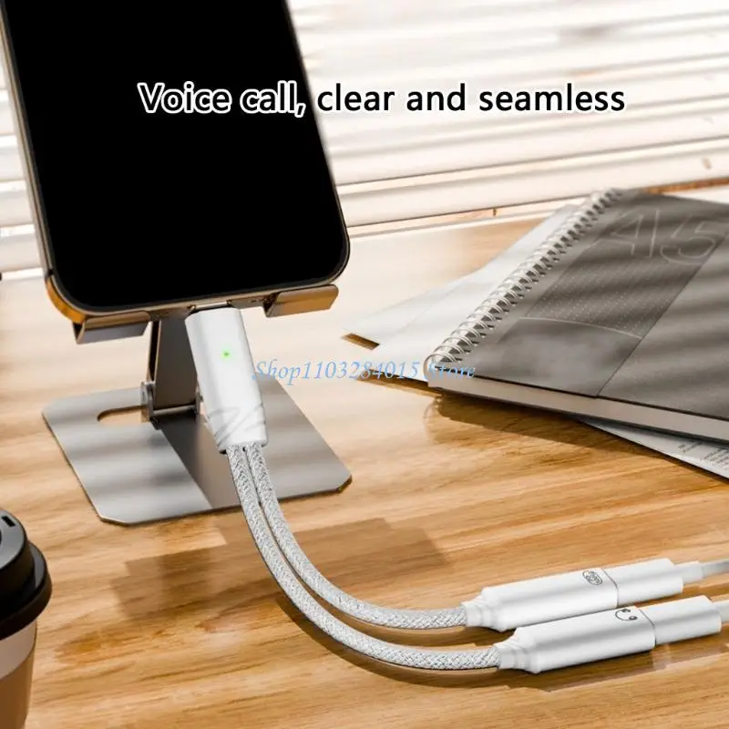 R6FF USB C to Type C Female Headphone Splitter Type C Headphone Adapter USB C