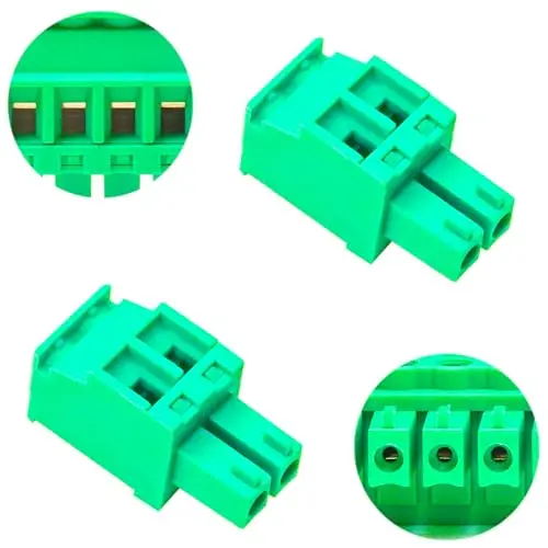 

3.81mm Phoenix Connector 2 Pin Green PCB Screw Terminal Block Connector, Pluggable Wire Connection Screw Type 300V 10A 4Pcs