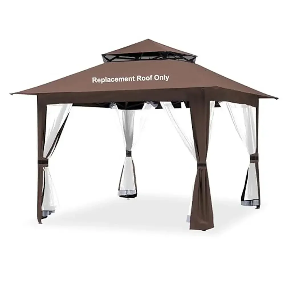 

Brown Canopy Cover Replacement ABC Master Gazebo Models JS02Brown-MYD X0031NJATB UV Protection Water Resistant Fits 46"x46" to