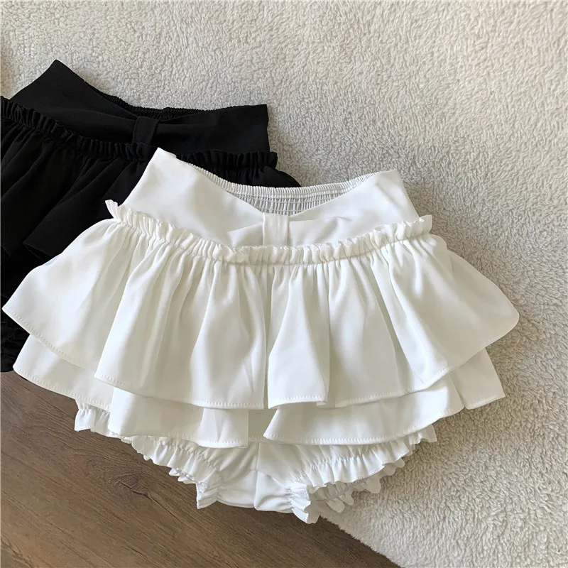 Korea Sexy Ruffles Mini Skirt 2024 Summer New High Waist Women Skirts Outwear Slimming Solid All Match Bottom Clothes Y2k Sweet