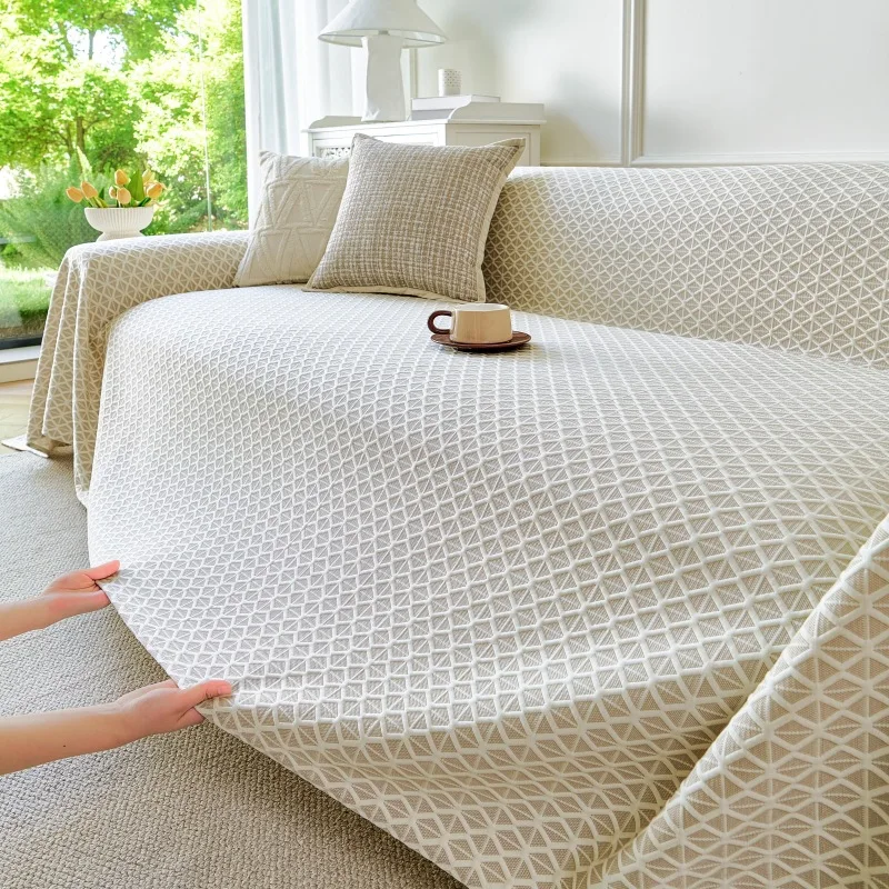 Ice Silk Sofa Cushion Cool Sofa Mat Universal Sofa Slipcover Cool Bean Breathable Non-Slip Backrest  Couch Cover Towel Protector