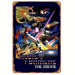 1986 Transformers Cartoon Tin Metal Sign: 8''x12'' Suitable for Home, Office, or Entertainment Venues - Iron Construction