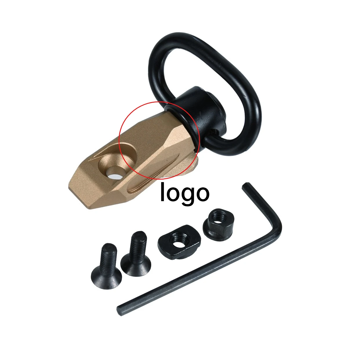 Tactical Angled QD Sling Rotating Metal Buckle MK System Track Installation Gun Hunting Accessories