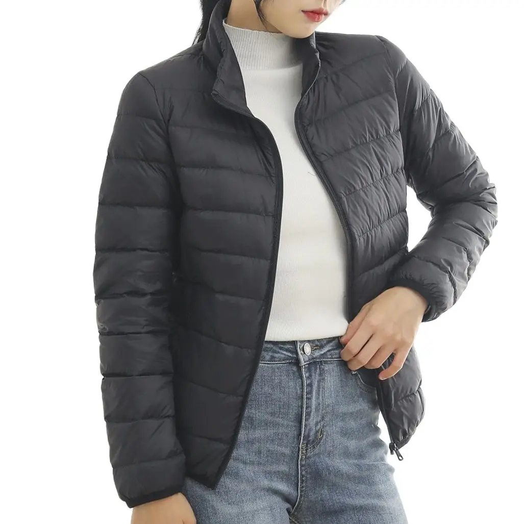 Lightweight Down Jacket Women\'s Coat Stand-up Collar 2022 Autumn and Winter Casual White Duck Down Jacket Women