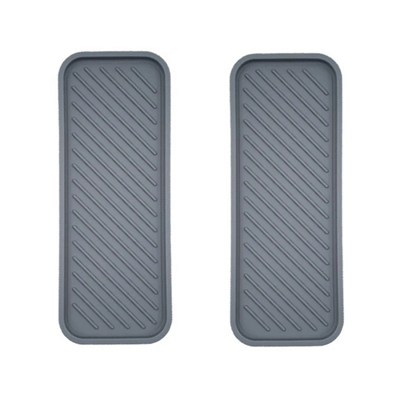 2Pcs Silicone Drain Tray Bathroom Organiser Drain Tray For Sinks,Kitchen Drain Pad Cutlery Cup Tray