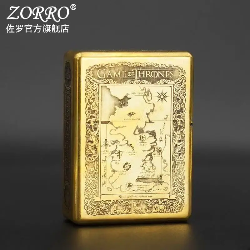 

ZORRO 912S Original Heavy-duty Brass Thickening Kerosine Lighter,Creative Carving Lighters, Men"s Gifts Smoking Accessories