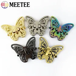 1-5Pcs Meetee 49*40mm Metal Bag Lock Buckle Handbag Decoration Turn Twist Locks Purse Snap Closure Latch Replace Accessories
