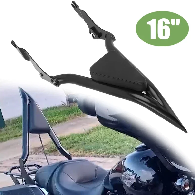 

Motorcycle Sissy Bar Detachable Passenger Backrest Rear Pad Black For Harley Touring Road King Street Glide 121 CVO 2023-2024