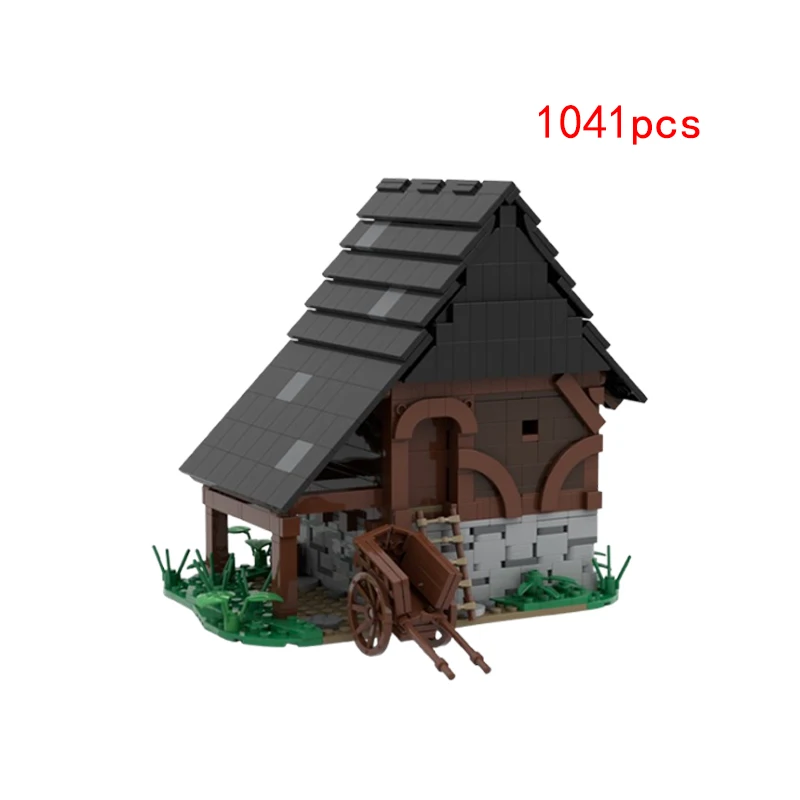 Spot small particle MOC medievale street view house building house fai da te building block assembly puzzle toy model ornament