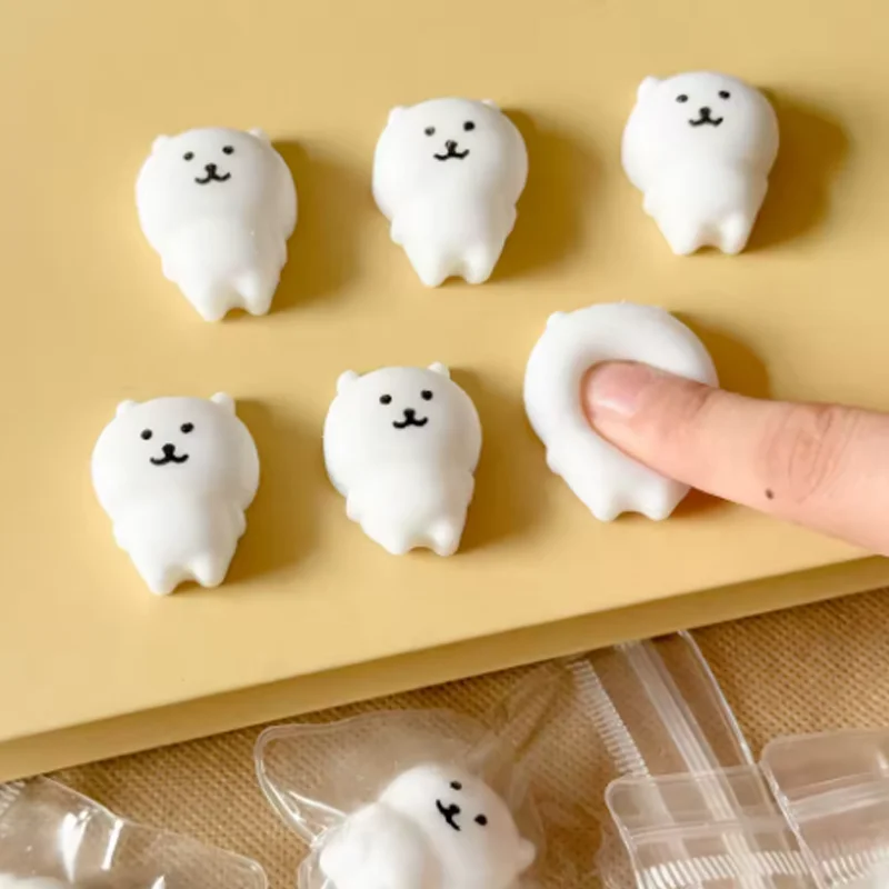 Cute Little White Bear Pinch Toy, Squeeze Toy, Stress Relief Toy, Birthday Gift, Halloween Gift, Christmas Gift, Classroom Rewar