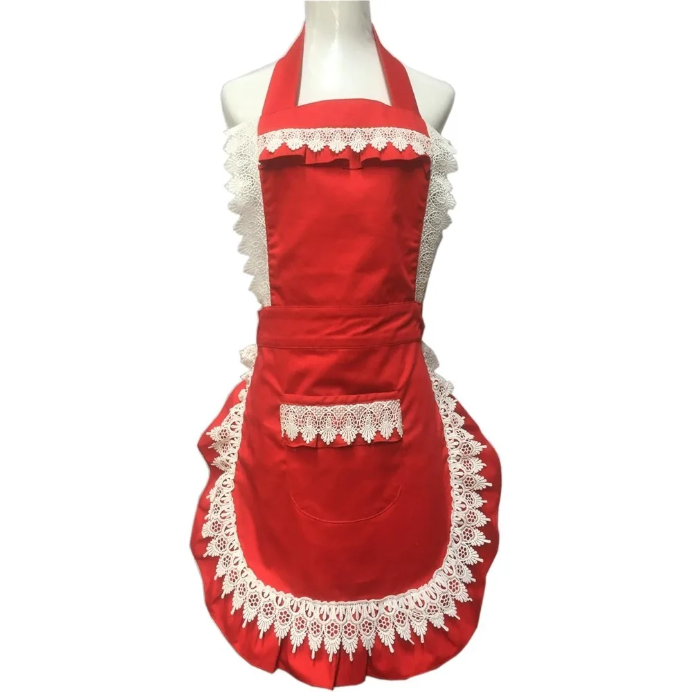 

Lovely Home Work Adjustable Apron Cake Kitchen Cooking Women Girls Aprons With Pocket for Gift