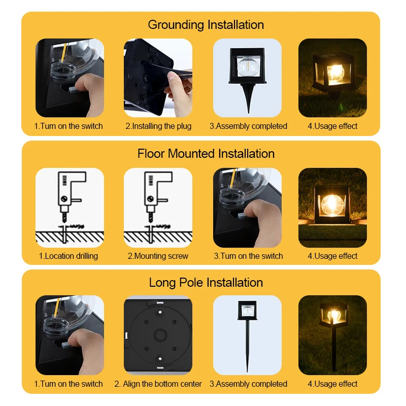 Lampes solaires d\'extérieur à LED pour poteaux en bois, capuchon de poteau de jardin étanche, éclairage de terrasse et de clôture, camping,