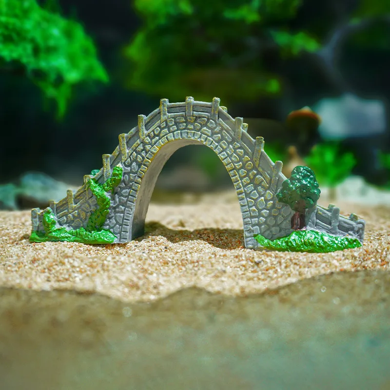 Ancient Single Arch Stone Bridge Ornament Mini Landscape Aquarium Bonsai Decor Vintage Archway Rockery Water Scene DIY Accessory
