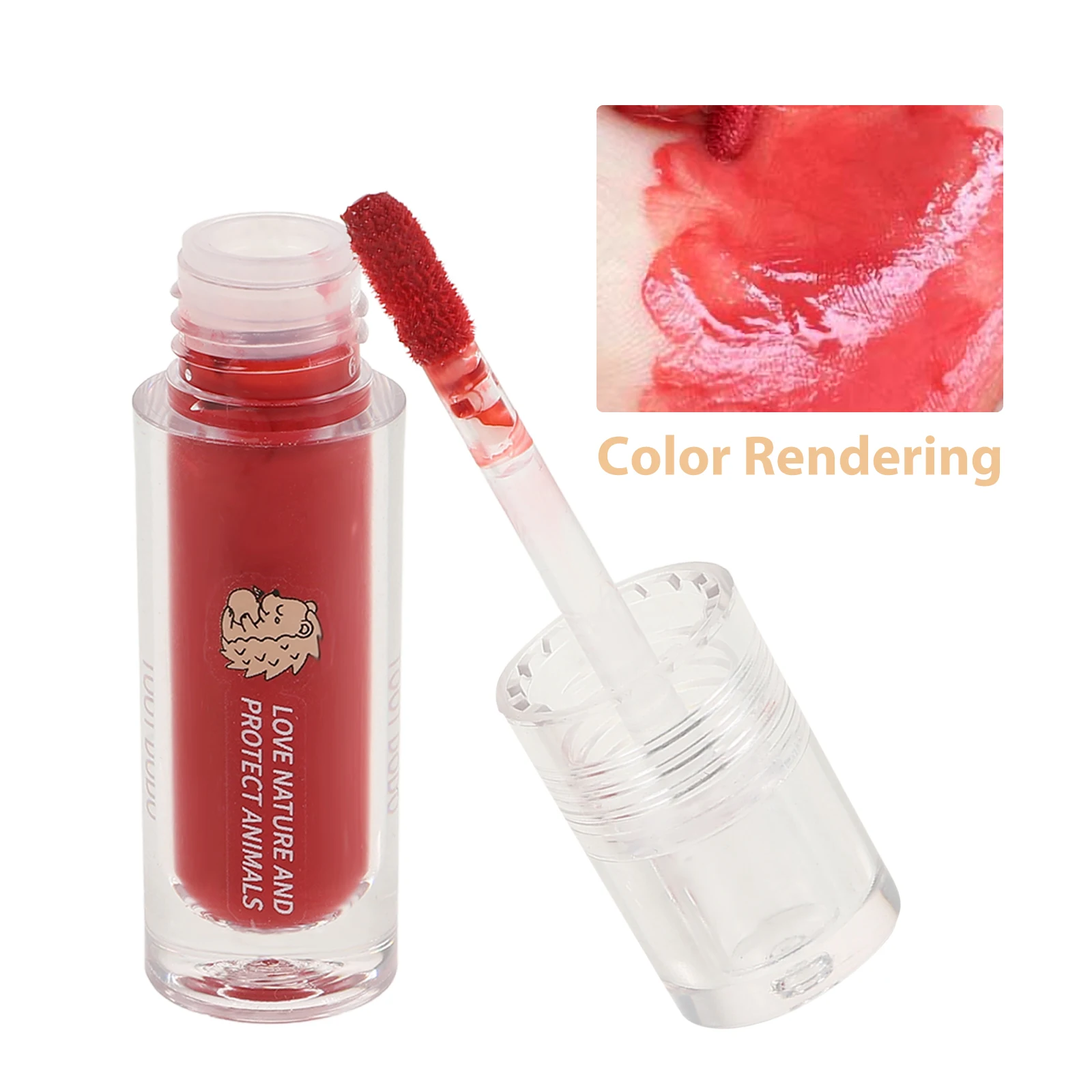 Set di 5 Rossetti Liquidi Impermeabili con Finitura Glitterata Idratante e Trasparente per Ragazze, Lunga Durata