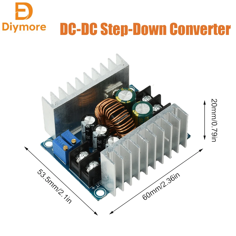 DC-DC Step-Down Converter 300W 15A Constant Current Adjustable Step-Down Module LED Electrolytic Capacitor