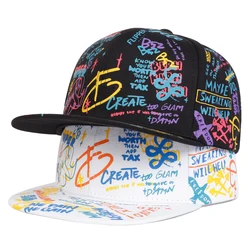 Unisex Colorful Letter Graffiti Printing Hip-hop Hats Spring Autumn Outdoor Adjustable Casual Baseball Caps Sunscreen Hat