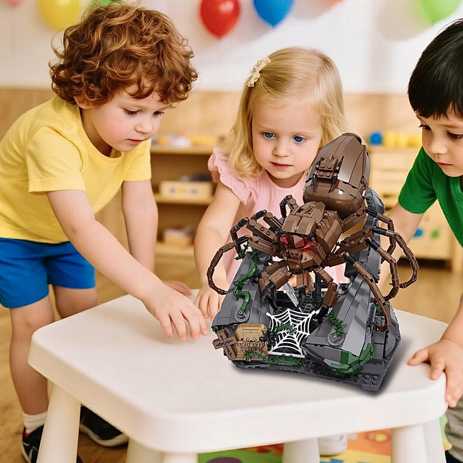 875PCS Spider Building Blocks Serie di insetti Set di giocattoli Modello di ragno Kit Decorazione per la casa o l'ufficio Regalo di costruzione dello stelo per adolescenti Ragazzi