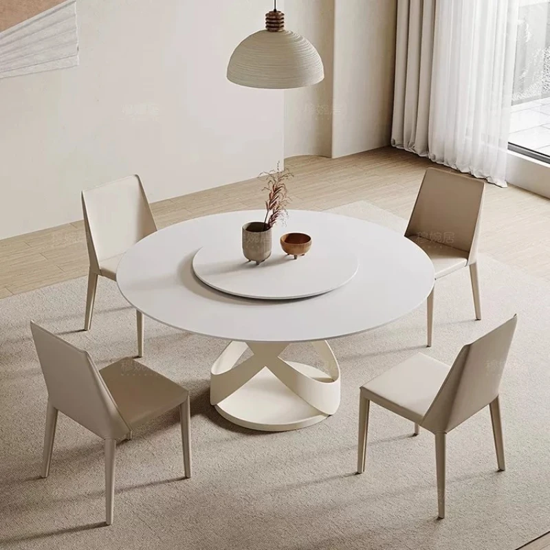 

Modern Turntable Dining Table Legs Metal Serving Hospitality Dining Table Round Chairs Juegos De Comedor Kitchen Furniture