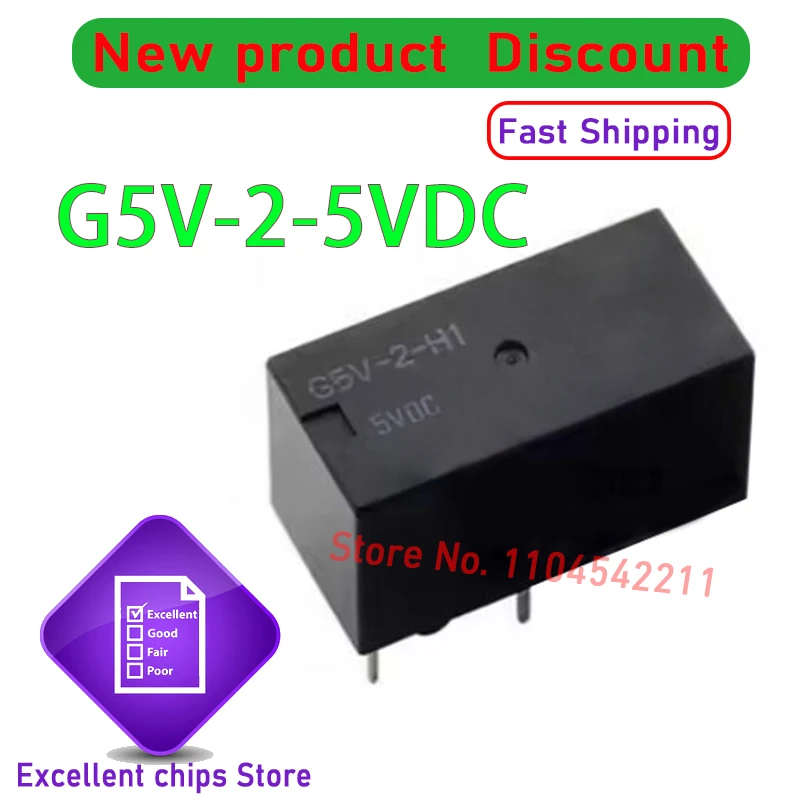 G5V-2-5VDC 、G5V-2-12VDC 、G5V-2-24VDC DIP-8 New Original Signal Relay Two Open And Two Close G5V-2-DC24V DC5V 5-10PCS/Lot