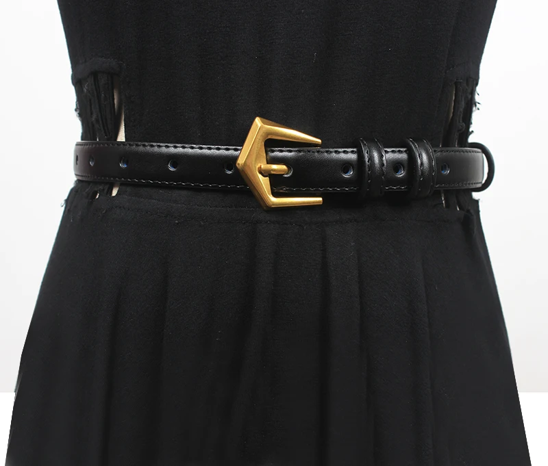 Women\'s Runway Fashion Genuine Leather Cummerbunds Female Dress Corsets Waistband Belts Decoration Narrow Belt R2114