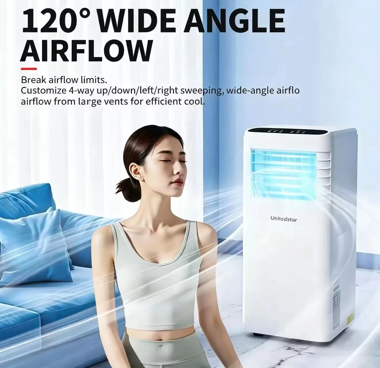 Portable Air Conditioners 12000 Btu 3 in 1 Portable Cooling AC with Dehumidifier Floor Air Conditioner for Home
