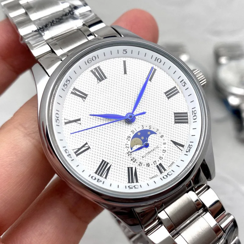 2025 relógio de negócios automático de luxo masculino aço inoxidável cristal safira à prova dwaterproof água 100m esqueleto dial data exibição