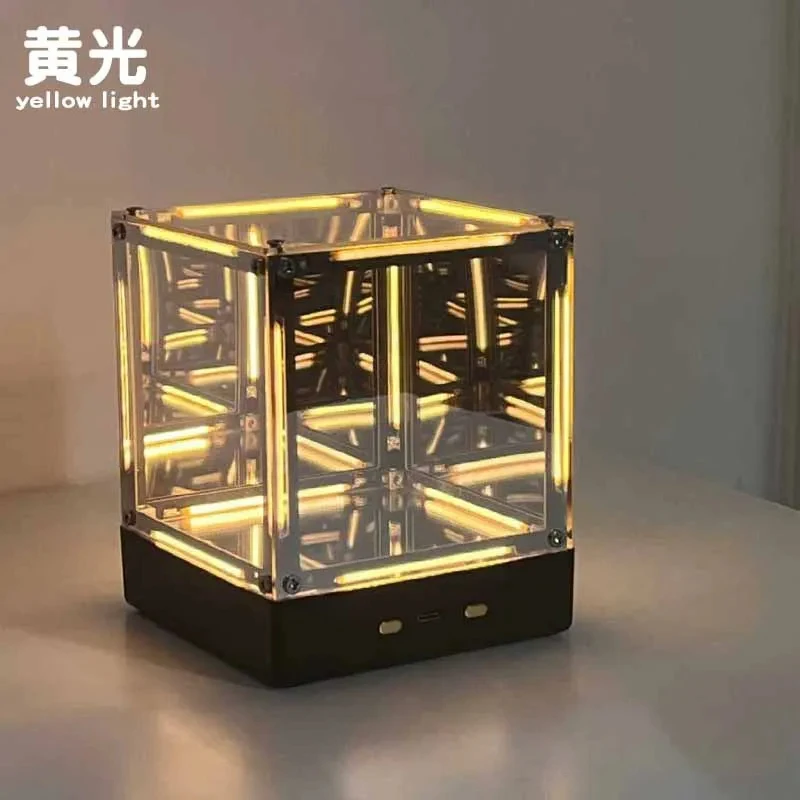 New Small Square Box Space Atmosphere | E-Sports Four-Dimensional Cubic Night Light