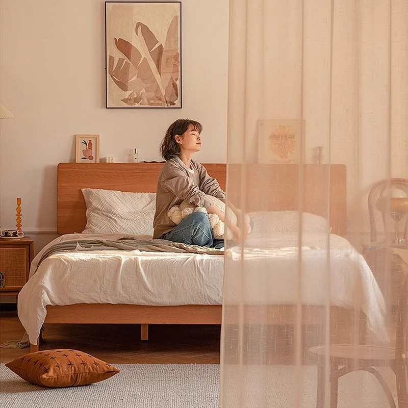 

Customizable Cherry Simple 1.5 Single White Oak Master Bedroom Japanese 1.8m Double Bed