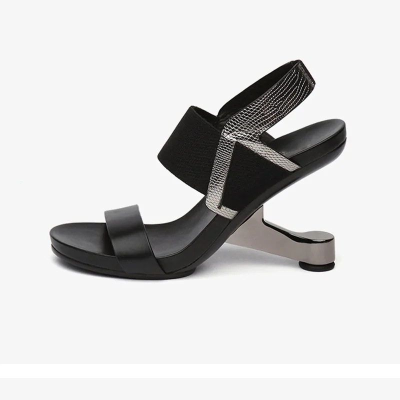 Pheontin Gladiator Sandals Women Metal High Heel Sandals Mixed Color Open Toe Summer Women Sandals drop shipping FT1948