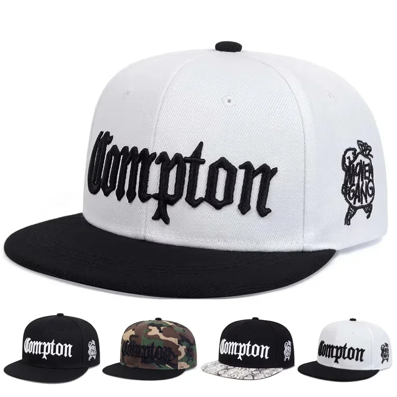 Unisex Compton Embroidery Hip-hop Hats Spring Autumn Adjustable Casual Snapback Baseball Caps Outdoor Sunscreen Hat
