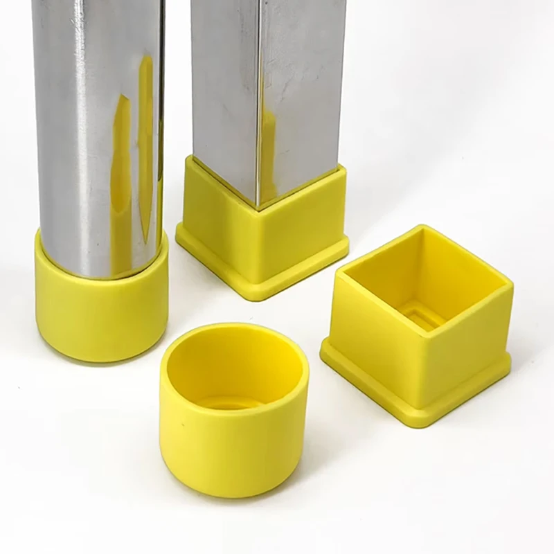 PVC Foot Cover Furniture Table Foot Tip Chairs Legs Pad Protector Cover Round/Square Pipe Plug Lid Protection Caps Yellow