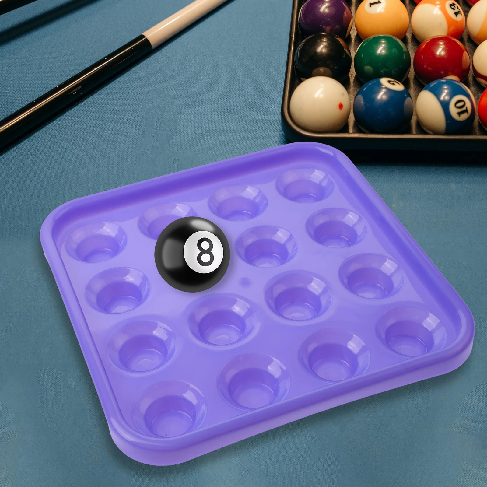 

Billiard Ball Tray Plastic Pool Ball Holder Organizer 16 Colored Balls Storage Tray for Home Club Pool Table Accessory