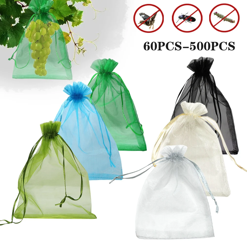 60-500PCS Garden Fruit Protection Bag Grape Insect-proof Bird-proof Bagging Strawberry Apple Breathable Pocket 6 Size And Colors